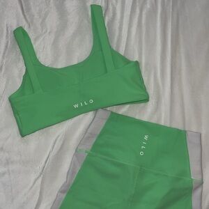 Women’s 2 Piece Matching Green Wilo Workout Set